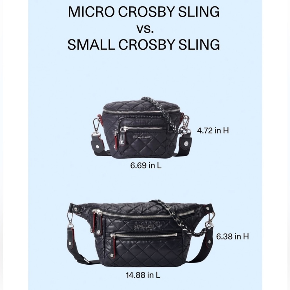 MZ Wallace Navy Micro Crosby Sling Bag - Picture 10 of 11
